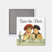 Vintage Liebe, Romantik, Romantik, Save the Date Magnet (Vorderseite/Rückseite)