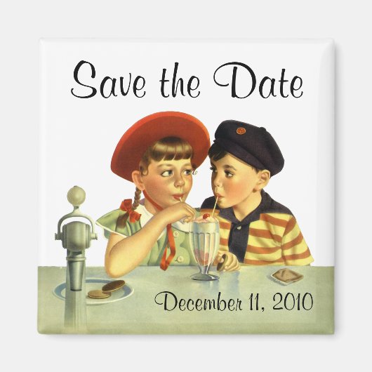 Vintage Liebe, Romantik, Romantik, Save the Date Magnet (Vorne)