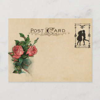 Vintage Liebe Romantische Rose Florenz Blume Franz Postkarte