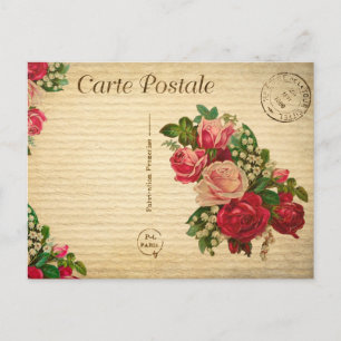 Vintage Liebe Romantische Rose Florenz Blume Franz Postkarte