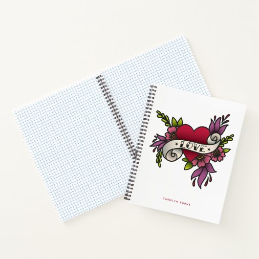 Vintage Liebe Rot und Rosa Notizblock (Innenseite)