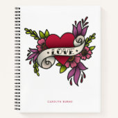 Vintage Liebe Rot und Rosa Notizblock (Vorderseite)