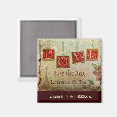 Vintage Liebe Save the Date Magnet (Vorderseite/Rückseite)
