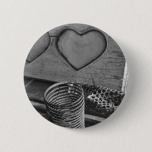 Vintage Liebe Schwarz/Weiß Button