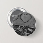 Vintage Liebe Schwarz/Weiß Button (Vorne & Hinten)