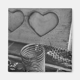Vintage Liebe Schwarz/Weiß Magnet