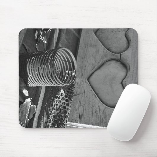Vintage Liebe Schwarz/Weiß Mousepad (Mit Mouse)