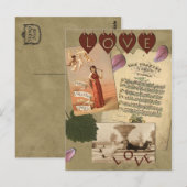 Vintage "Liebe"-Scrapbook Postkarte (Vorne/Hinten)