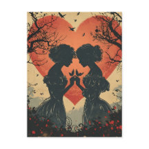 Vintage Liebe: Silhouetten und Herz