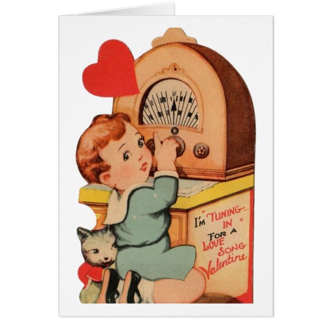 Vintage Liebe Song Valentine's Day Card (Vorne)