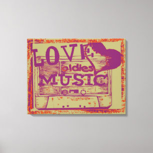 Vintage Liebe spielt Musik 4 Leinwand