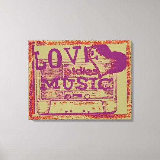 Vintage Liebe spielt Musik 4 Leinwand (Vorderseite)