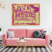 Vintage Liebe spielt Musik 4 Leinwand (Insitu (Wohnzimmer))