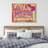 Vintage Liebe spielt Musik 4 Leinwand (Insitu (Schlafzimmer))