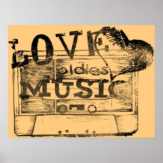 Vintage Liebe spielt Musik 4 Poster (Vorne)