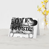 Vintage Liebe spielt Musik 6 Grußkarten Karte (Gelbe Blume)