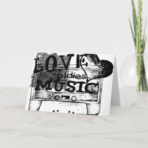 Vintage Liebe spielt Musik 6 Grußkarten Karte