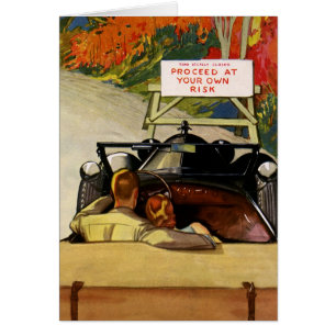 Vintage Liebe, Straße gesperrt, bei eigener Gefahr