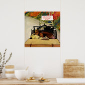 Vintage Liebe, Straßenschließung auf eigene Gefahr Poster (Küche)