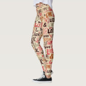 Vintage Liebe Typografie Leggings (Links)