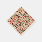 Vintage Liebe Typografie Serviette (Ecke)