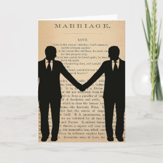 Vintage Liebe u. Heirat homosexuelles Wedding Karte