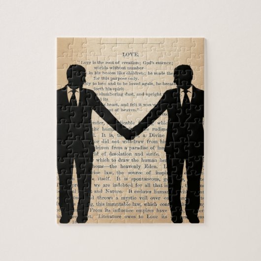 Vintage Liebe u. Heirat homosexuelles Wedding Puzzle (Vertikal)