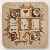 Vintage Liebe und Kaffee Getränkeuntersetzer (Vorderseite)