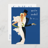 Vintage Liebe und romanische Cocktail-Party Einlad Einladung (Vorne/Hinten)