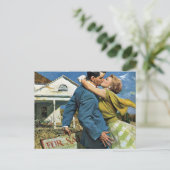 Vintage Liebe und Romantik, Adressenwechsel Ankündigungspostkarte (Stehend Vorderseite)