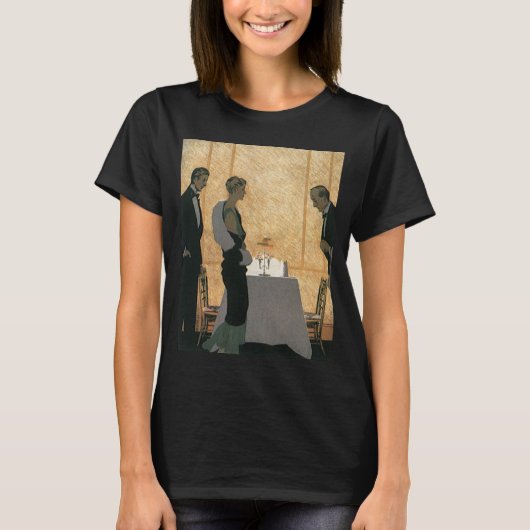 Vintage Liebe und Romantik, elegantes Abendessen T-Shirt (Vorderseite)