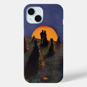 Vintage Liebe und Romantik, Ernte Mond Kuss iPhone 15 Hülle