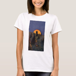 Vintage Liebe und Romantik, Ernte Mond Kuss T-Shirt