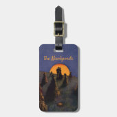 Vintage Liebe und Romantik, Ernte Moon Kiss Gepäckanhänger (Vorderseite vertikal)