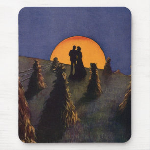 Vintage Liebe und Romantik, Ernte Moon Kiss Mousepad
