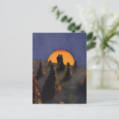 Vintage Liebe und Romantik, Ernte Moon Kiss Postkarte (Stehend Vorderseite)