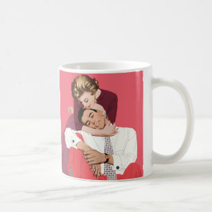 Vintage Liebe und Romantik, Frischvermählte in Ros Kaffeetasse