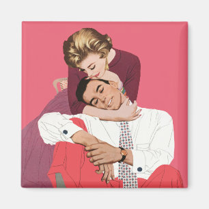 Vintage Liebe und Romantik, Frischvermählte in Ros Magnet