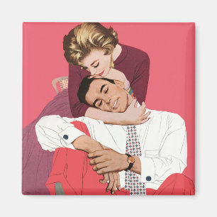 Vintage Liebe und Romantik, Frischvermählte in Ros Magnet