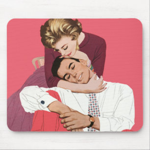 Vintage Liebe und Romantik, Frischvermählte in Ros Mousepad