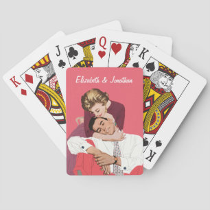 Vintage Liebe und Romantik, Frischvermählte in Ros Spielkarten