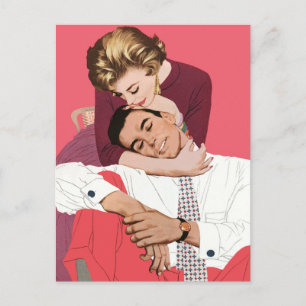 Vintage Liebe und Romantik, Frischvermählte Termin Ankündigungspostkarte