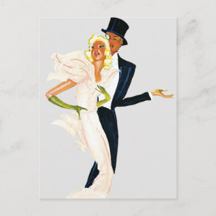 Vintage Liebe und Romantik, modernes Brautpaar Postkarte
