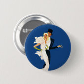 Vintage Liebe und Romantik, modernes Hochzeitskaff Button (Vorne & Hinten)