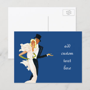 Vintage Liebe und Romantik, modernes Hochzeitskaff Postkarte