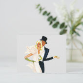 Vintage Liebe und Romantik, modernes Hochzeitskaff Postkarte (Stehend Vorderseite)
