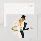 Vintage Liebe und Romantik, modernes Hochzeitskaff Postkarte (Vorne/Hinten)