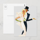 Vintage Liebe und Romantik, modernes Hochzeitskaff Postkarte (Vorne/Hinten)
