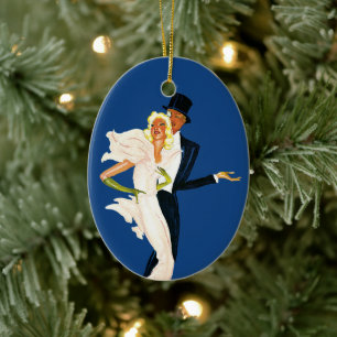 Vintage Liebe und Romantik, modernes Hochzeitspaar Keramikornament