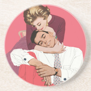 Vintage Liebe und Romantik, Neuerscheinungen in Ro Sandstein Untersetzer